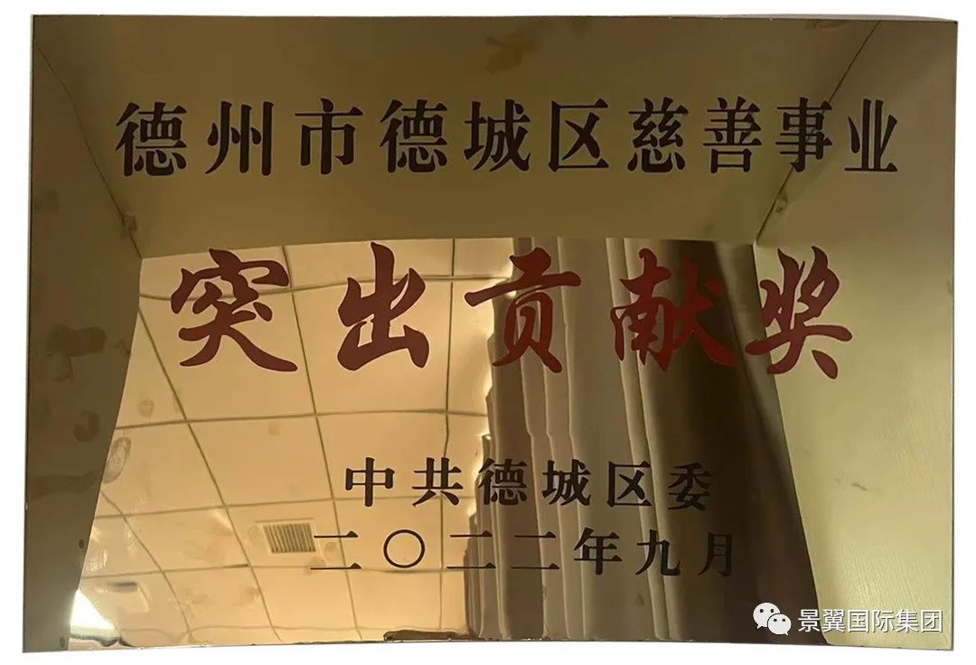 聚合慈善力量 共筑温暖德城｜景翼国际集团荣获“德城区慈善事业突出贡献奖”